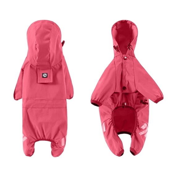 dgysar Dog Raincoat with Hood Waterproof Reflective Pet Rain Poncho Adjustable Slicker Jacket for Large Dogs Outdoor Walking Pink L