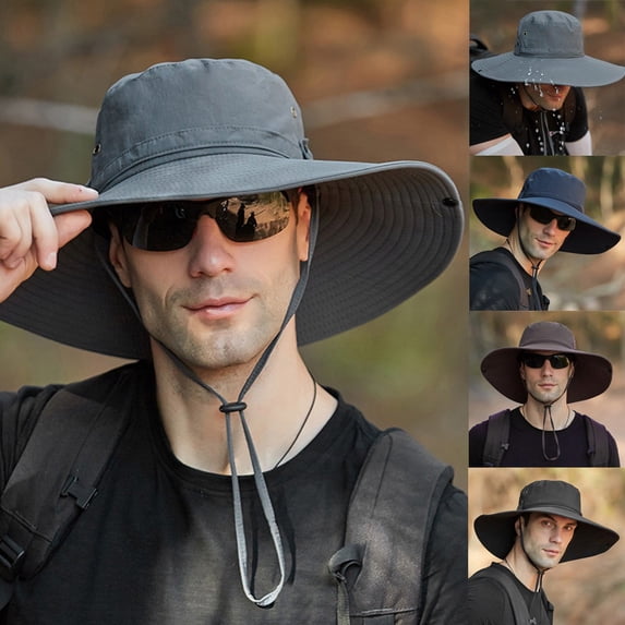 dgysar Extra Wide Brim Sun Hat UV Protection Outdoor Hiking Fishing Bucket Cap for Men Women Khaki Coffee