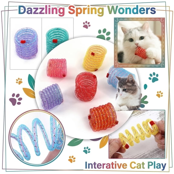 dgysar Flexible Coil Spring Cat Toy Set Interactive Mesh Tube for Batting and Pouncing Indoor Exercise and Boredom Relief for All Kittens and Adult Cats