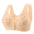 thumbnail image 1 of dgysar Front Closure Bras for women Full Coverage Wireless Comfortable Soft Wireless No Underwire Plus Size T-Shirt Bra Complexion 36, 1 of 3