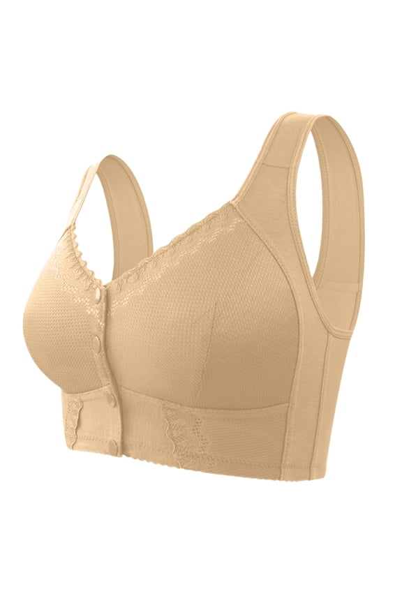 Front Hook Wireless Bra, Delicate Design & Soft Cup, Full Coverage Option for Larger Sizes & Sensitive Skin Complexion 36