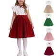 thumbnail image 1 of dgysar Girls Color Block Dress, Flutter Sleeves & Pleated Skirt, Fashion-Forward Birthday Dress for Parties & Photos Pink 130, 1 of 5