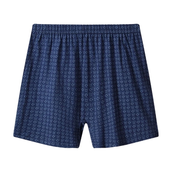 dgysar High Waist L-6XL Men's Cotton Boxer Briefs Loose Breathable Plus Size Underwear Charming Printed Shorts for Daily Active Comfort Navy 6XL