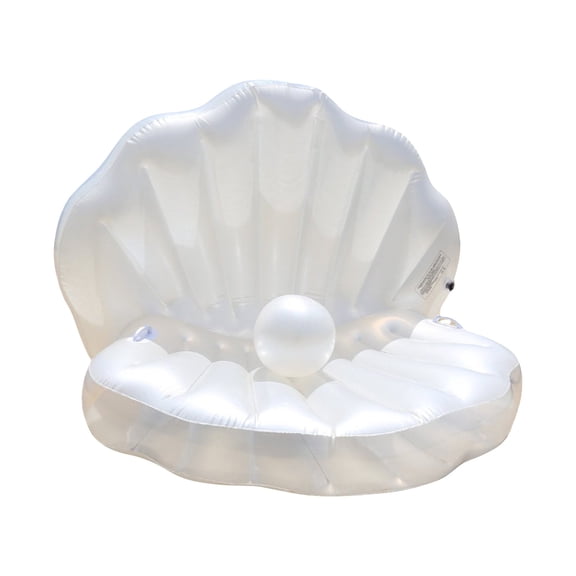 dgysar Huge Shell Pool Float 52 Inch Inflatable Scallop Chair with Pearl Ball for Family Party Water Lounger and Summer Outdoor Yard Fun