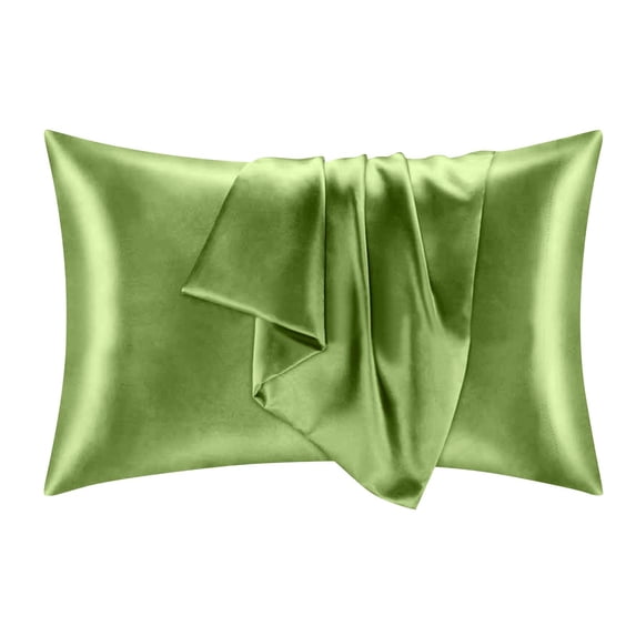 dgysar Icy Silk Pillowcase Set of 2, Soft Breathable Smooth Cooling Pillow Cover for Hair and Skin, Hidden Zipper, Standard Size Light Green 2 pieces, 20*26 inches