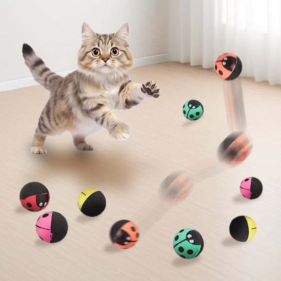 dgysar Insect Shape Elastic Ball Cat Toy for Hunting Instinct Stimulation High-Index Quality Safe Materials Interactive Rolling Chaser Toy for Indoor Activity