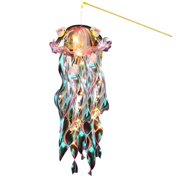 dgysar Jellyfish Lamp DIY Kit 16 Inch Handmade Ribbon Floating Light for New Year Birthday Party and Family-friendly Creative Home Art Decor Pink 1 SET