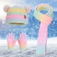 thumbnail image 1 of dgysar Kids Winter Beanie Hat Gloves Scarf Set 1-10 Old Girls Boys Mittens Knit Neck Warmer Warm Fleece lining Pink, 1 of 3