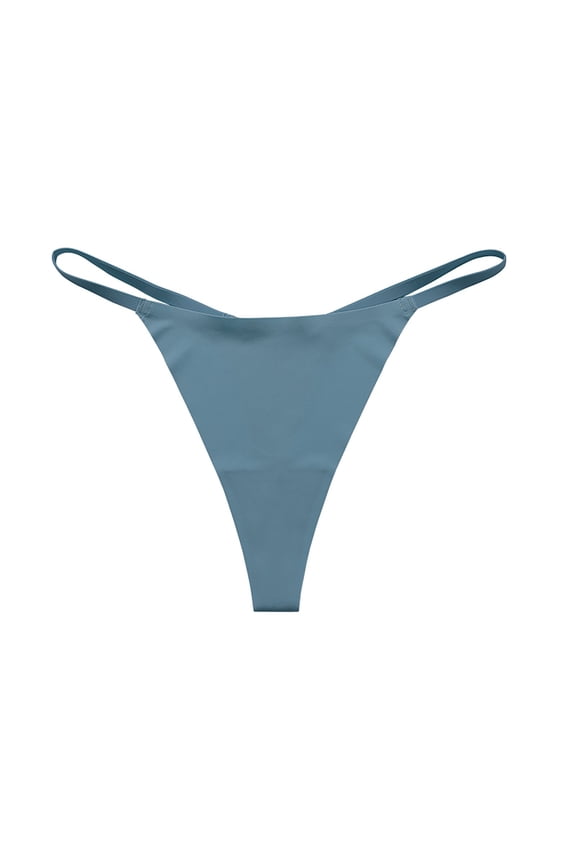 Ladies' Invisible Thong Panties, Smooth Under Tight Pants, Breathable for Daily Wear or Travel, Mid Rise, No Visible Lines, Quick Dry Fabric for Comfort. Blue S
