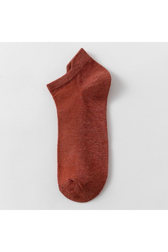 Large Size Men's Liner Socks, Basic Solid Tone No-Show Socks, Moisture Wicking for Daily Wear, Size 10-13. Red 1Pair