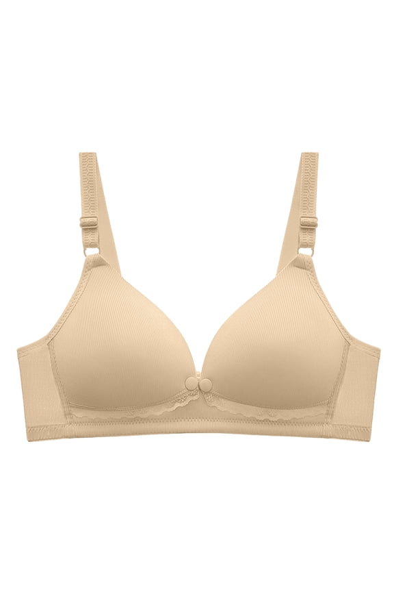 Nursing Bra with Drop Cup, Wirefree Light Padding & Easy Clip Down, for Breastfeeding Moms, Maternity & Postpartum Beige 36