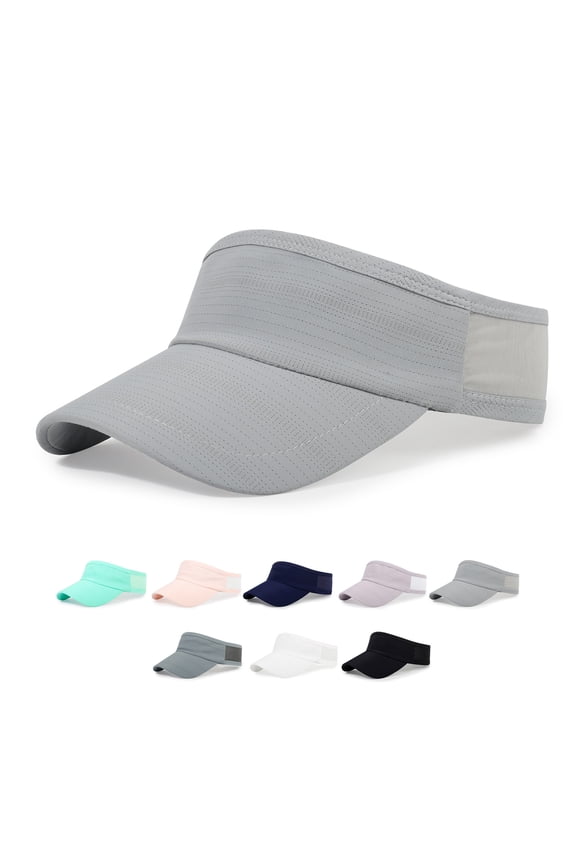 Performance Quick Dry Visor Wide Brim Running Hat for Unisex Sun Shade, Elegant Light Gray 1PC