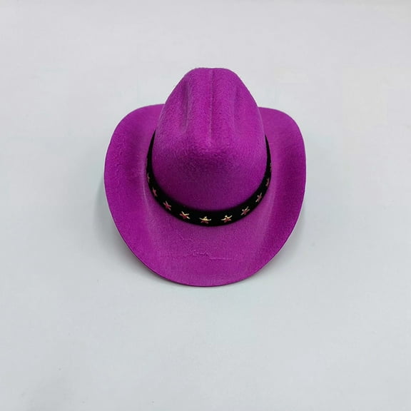 dgysar Pet Cowboy Hat , Classic Western Style Denim Hat with Adjustable Strap , Funny Photo Prop for Small Medium Dogs Cats Purple S
