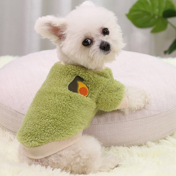 dgysar Pet Winter Coat Warm Fleece Dog Jacket Soft Puppy Clothes for Small Medium Large Dogs Cats New Year Holiday Daily Wear Green L