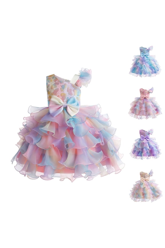 Princess Dress, Girls Sleeveless Flower Dress, 3D Applique Lace Gown, Beautiful for Spring Photos, Garden Parties & Special Events Light pink 120