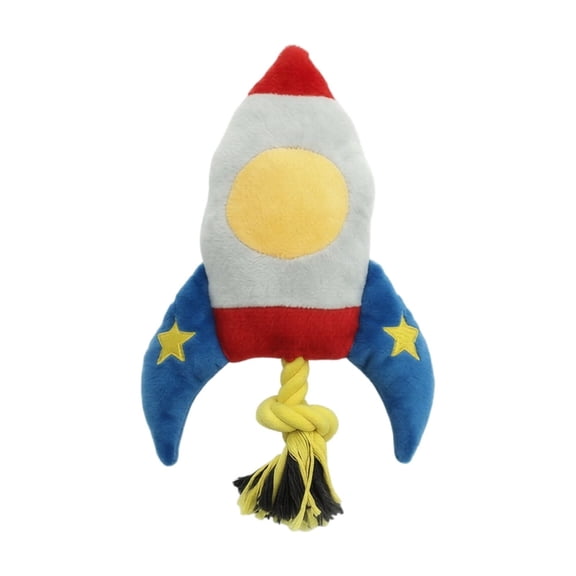 dgysar Rocket Rope Toy, Interactive Space Design, 27cm Star Embroidery, Thick Cotton Knot, For Outdoor Fetch, Tug Of War, Cats & Dogs
