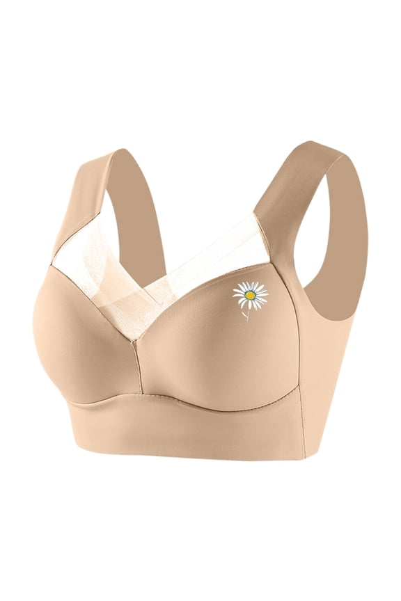 Seamless Bras for Older Women, Wireless Posture Support Bralette, Plus Size Full Coverage Senior Comfort Bra Complexion 36