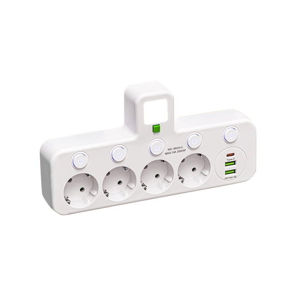 dgysar Smart Power Strip Multi-Outlet Surge Protector with USB Ports Independent Switch Design for Professional Home Office and Dorm Desktop I 1-Pack