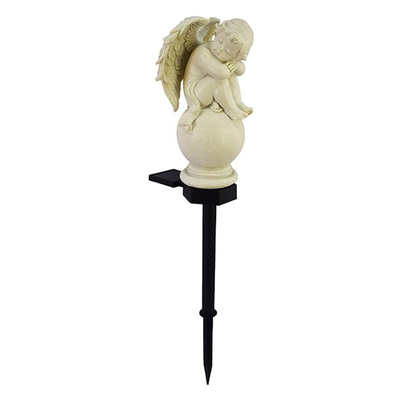 dgysar Solar Gnome Statue 18 Inch Bee Elf Garden Stake Resin Figurine for Yard Courtyard Ornament and Family Outdoor Living Handicrafts F 18.1 in