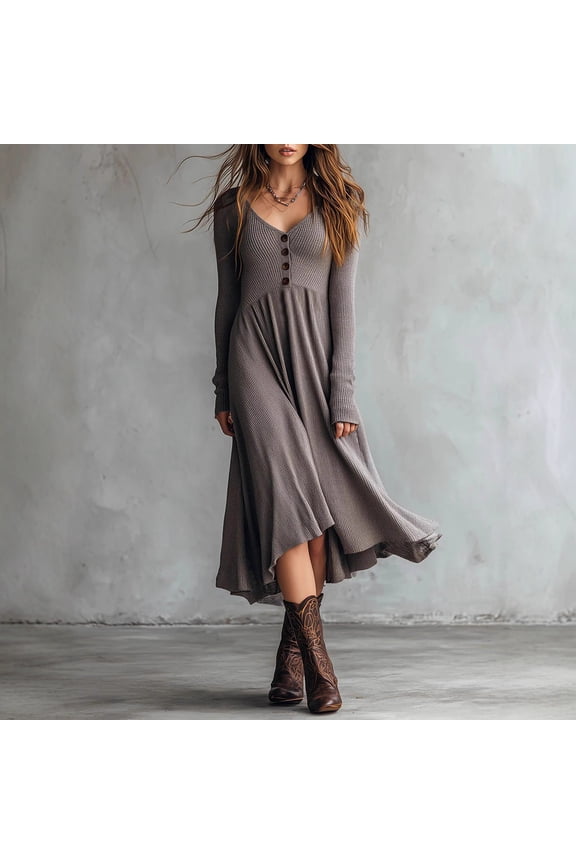 Solid Long Sleeve Shift Dress, Minimalist Design with Side Pockets, Work Appropriate, Weekend Wear & Easy Elegance Red L