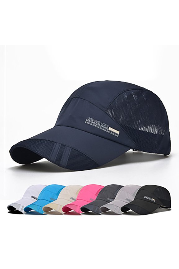 Unisex Mesh Baseball Visor Cap, Breathable Patchwork Sun Hat for Outdoor Sports Dark Gray