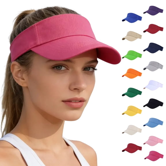 dgysar Unisex Running Visor Hat Lightweight Empty Top Sun Cap for Sports, Adjustable Fit Orange 1PC