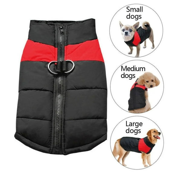 dgysar Waterproof Dog Winter Vest Warm Fleece Lined Pet Jacket Cold Weather Outdoor Coat for Small Medium Large Dogs Safety Red M
