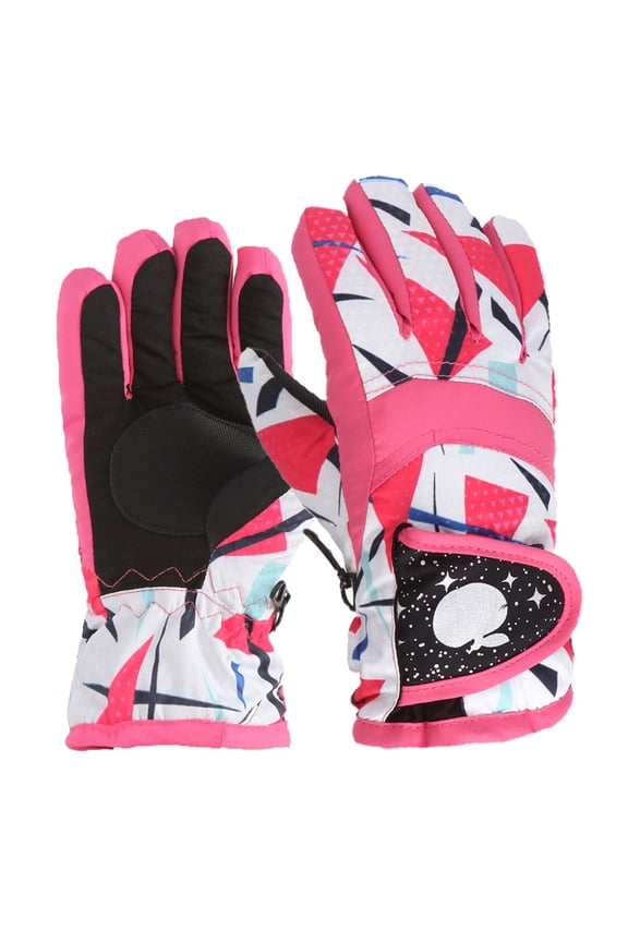 Waterproof Mittens for Boy & Girl with Zip, Long Gaiter Cuff, Simplifies Dressing for Preschool or Winter Outings. Pink L