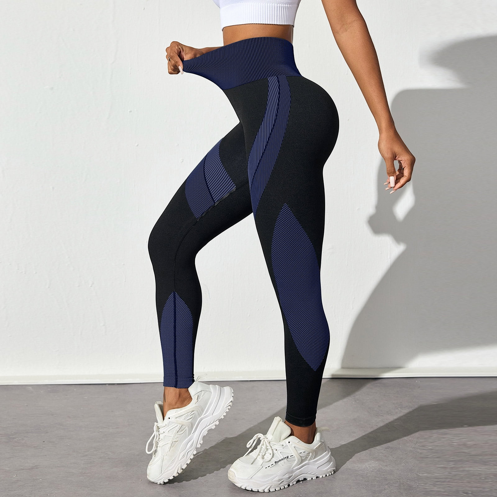 dgysar Women's High Waist Color Block Yoga Pants, Tummy Control & Cheek ...
