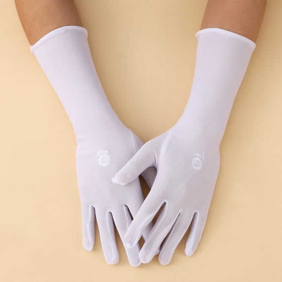 dgysar Women's Long Formal Gloves, Elegant Opera Length Gloves for Wedding, Church, Tea Party, or Vintage Photoshoot. White