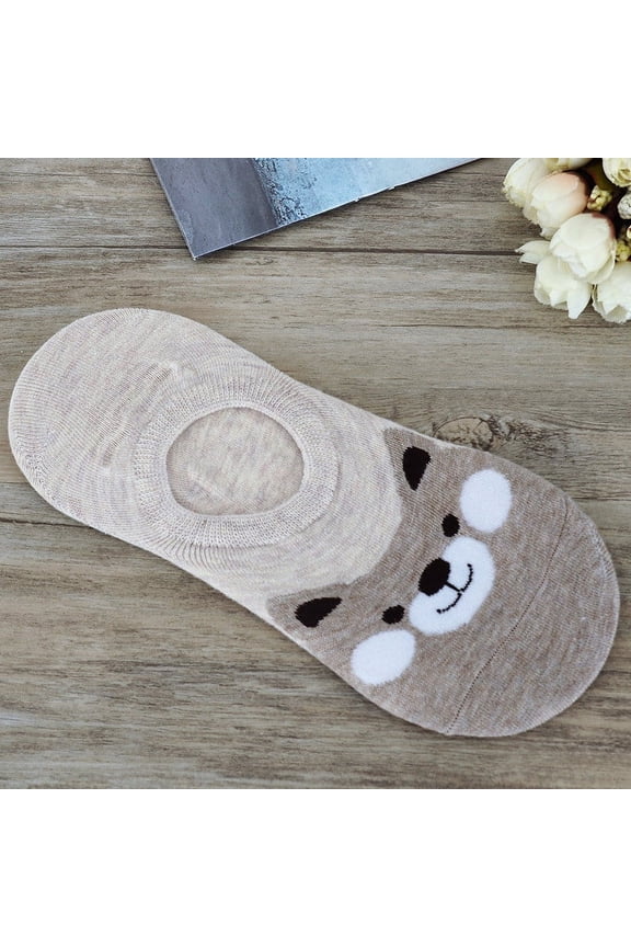 Women‘s No-Show Socks, Moisture-Wicking Liner Socks with Grippy Heel, Stays In Place in Loafers, Flats & Low Tops Khaki 1Pair