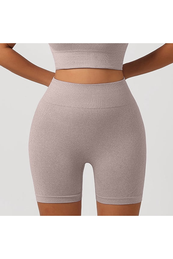 Women's Seamless Workout Shorts for Women, Designed to Lift and Round Glutes, Ideal for Fitness or Casual Style. Khaki L