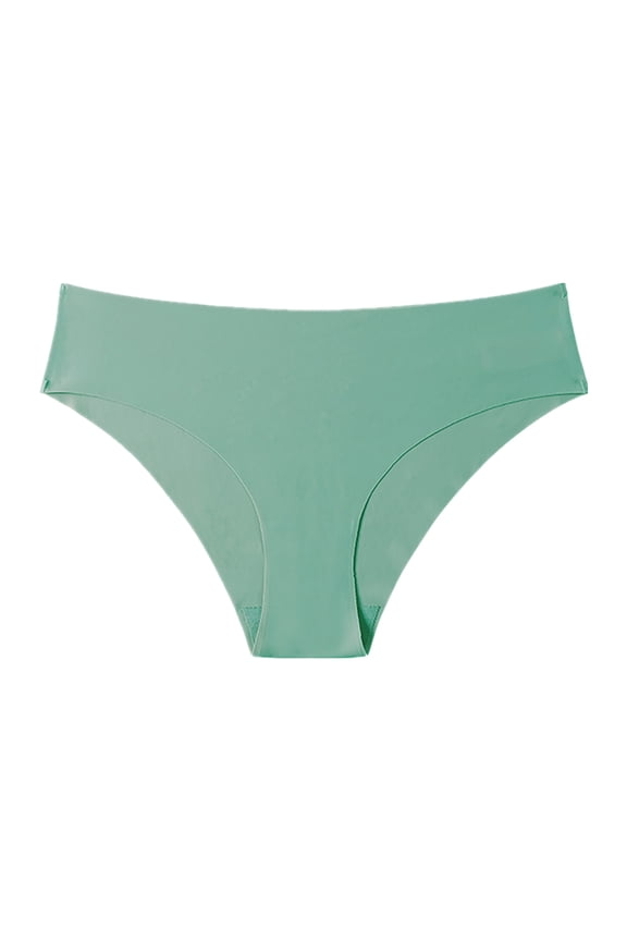 Women's No Show Bikini Panties, Mid Rise Seamless Briefs, Quick Dry & Breathable Fabric, Smoothing Triangle Cut, Perfect for Hot Weather or Active Days. Mint Green M