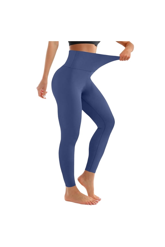 Women's Workout Tights, Seamless Design, Tummy Control & Enhances Curves, Perfect for Fitness,Moisture Wicking for Hot Yoga or Hiking. Dark Blue M