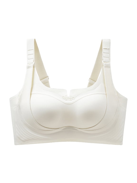Womens Rosy Lift Bras Push Up Full Coverage Custom Bust Shaping Bra Wireless Comfy Soft Bralettes for Seniors White 38