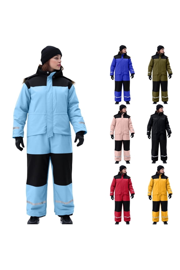 Womens Snowsuits Ski Suits Onesie Winter Snow Jackets Jumpsuits Reflective Windproof Waterproof Warm Windbreaker Army Green XL