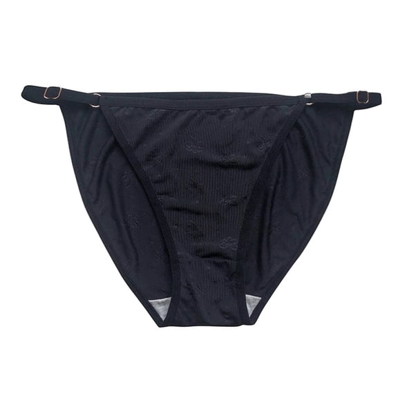 dgysar Womens Underwears G String Thongs for women Briefs Strappy Bikini Tangas Hipster Low Rise Brazilian Sexy Black M