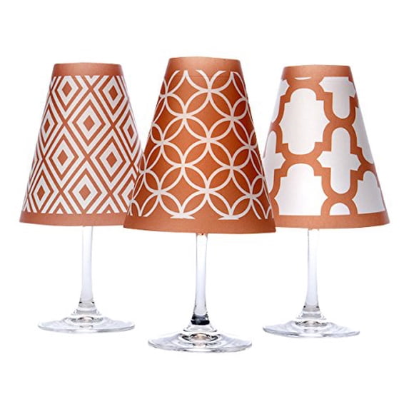 di Potter WS128 Barcelona Fiesta Paper White Wine Glass Shade, Orange/White (Pack of 6)