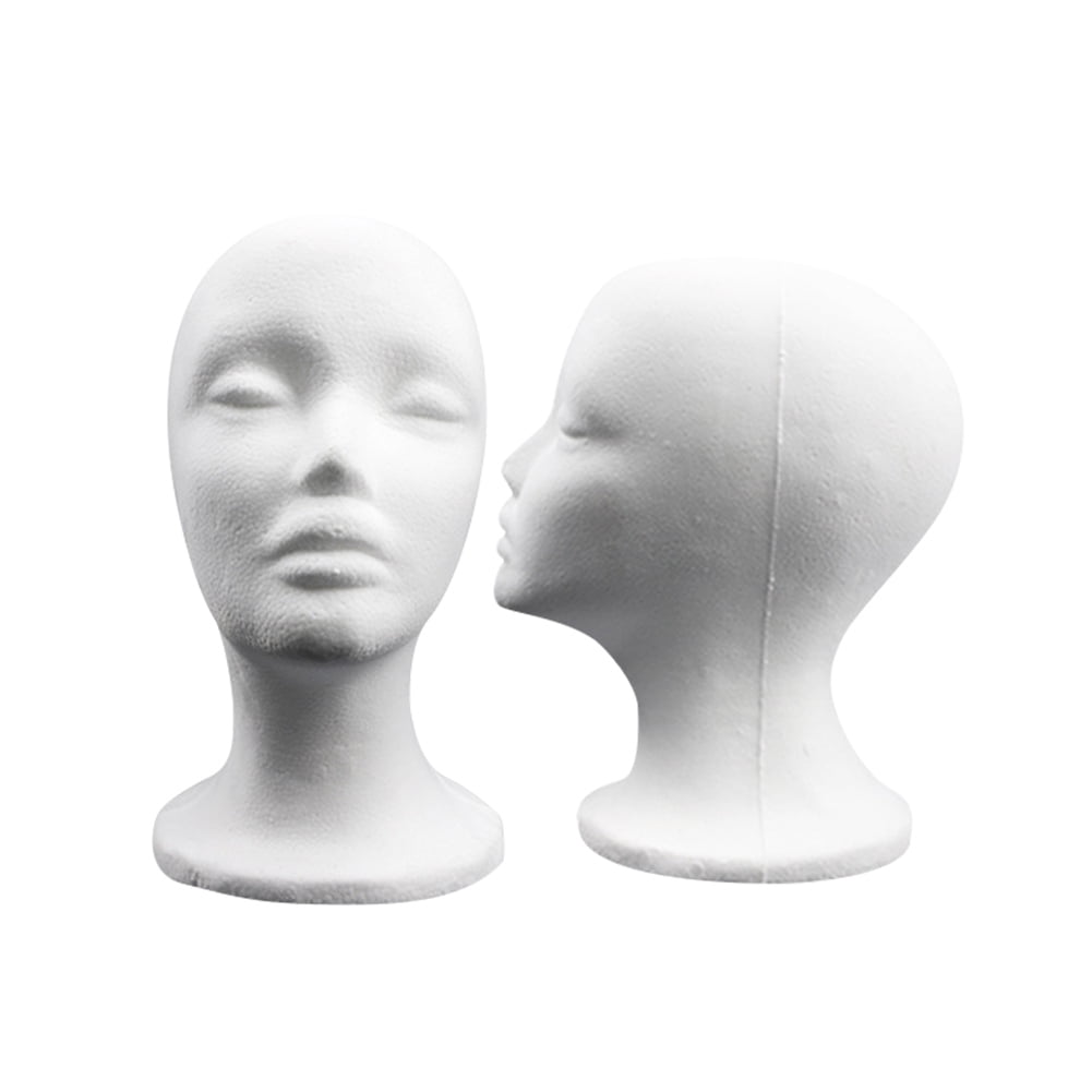 diamond Foam Female Mannequin Head Wigs Glasses Cap Display Holder