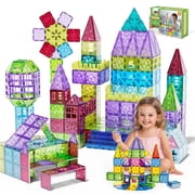 TOY Life 40pcs Diamond Magnetic Tiles for Toddlers 3-5 Magnetic Blocks for Kids Ages 4-8 STEM Magnet Blocks Magnet Tiles Magnetic Building Tiles Building Blocks