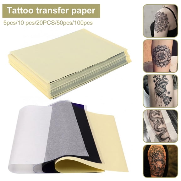 dianhelloya 1 Pack Tattoo Transfer Paper A4 Size Multi-use Professional Body Art Tattooing Tool Thermal Copying Reusable Tattoo Stencil Paper