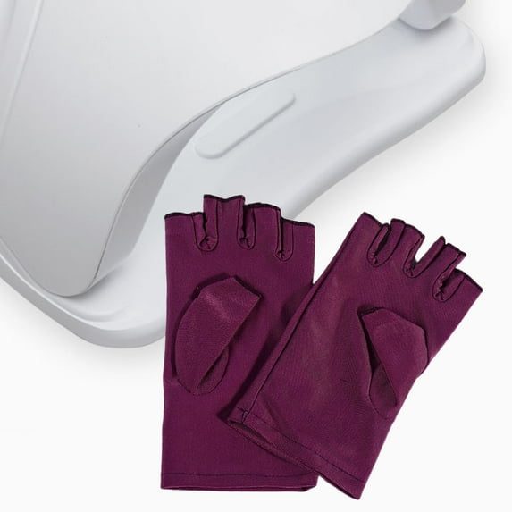 dianhelloya 1 Pair Nail Gloves Elastic Breathable No Tightness Fingerless Anti-tanning Spandex Driving Riding UV Shield Manicure Dryer Gloves Nail Supplies Light Grey