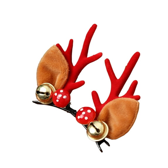 dianhelloya 1 Pair Of Christmas Reindeer Antler Hair Clips Girls Children's Hair Accessories Princess General
