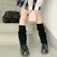 thumbnail image 1 of dianhelloya 1 Pair Thickened Warm Elastic Leg Warm Socks Japanese Style Sweet Girl Ribbed Knitted Boot Cuffs for Daily Wear One Size H, 1 of 8