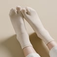 thumbnail image 1 of dianhelloya 1 Pair Women Sock Middle Tube Two Toes Solid Color Soft High Elasticity Anti slip Ankle Sweat Absosrption Fall Winter Socks Yellow, 1 of 8