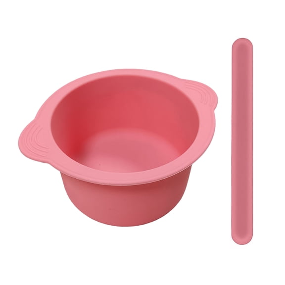 dianhelloya 1 Set 400ml Silicone Wax Bowl Set Non-stick Hair Removal Pot with Spatula Sticks Masque Bowl