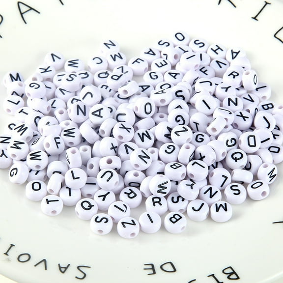 dianhelloya 100Pcs English Alphabet Letter Beads DIY Bracelet Necklace Jewelry Accessories
