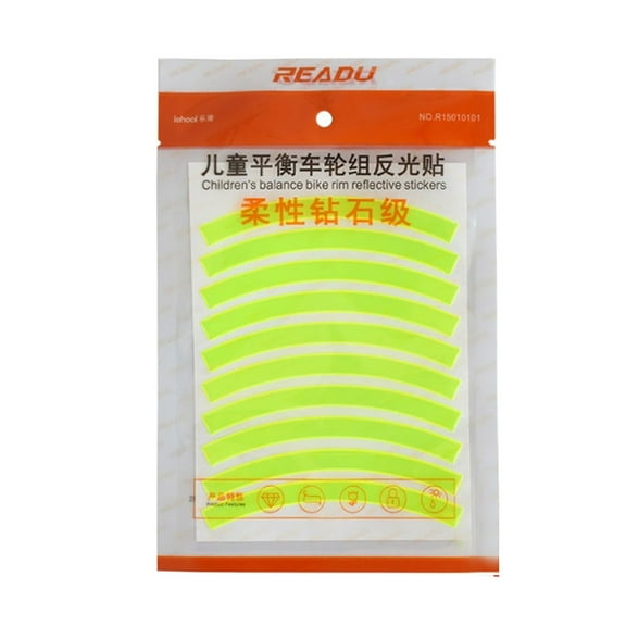 dianhelloya 10Pcs Children Balance Bike Wheel Bright Reflective Tape Strip Stickers Decor Blue