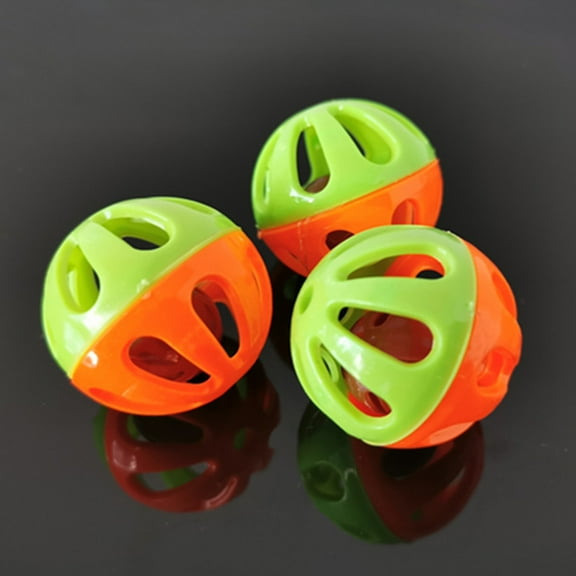 dianhelloya 10Pcs Pet Cat Kitten Hollow Plastic Ball Bell Interactive Exercise Funny Toy Random Color 10pcs