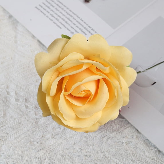 dianhelloya 2Pcs 7CM Artificial Rose Head Colorful Realistic Reusable Non-withering DIY Home Office Wedding Decoration Small Faux Silk Flower Festival Gift Light Blue
